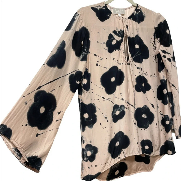 Amanda Bond Floral Silk Blouse Small Hand Dyed - Picture 4 of 11